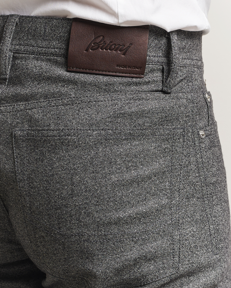 Herre | Bukser | Brioni | 5-Pocket Flannel Pants Grey Melange