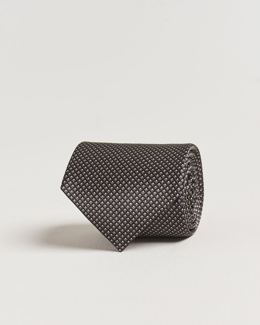 Herre | Slips | Brioni | Printed Silk Tie Antracite