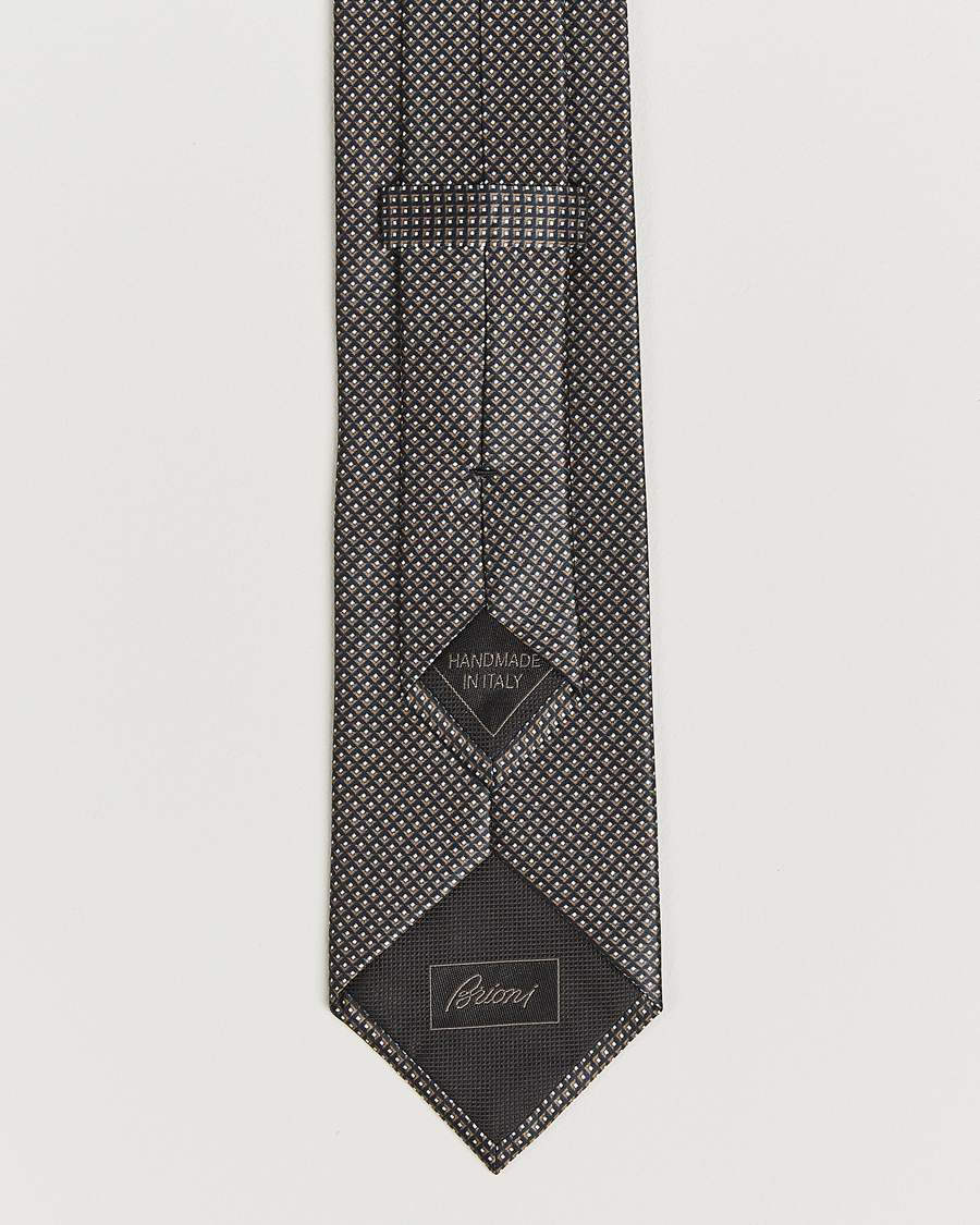 Herre | Slips | Brioni | Printed Silk Tie Antracite