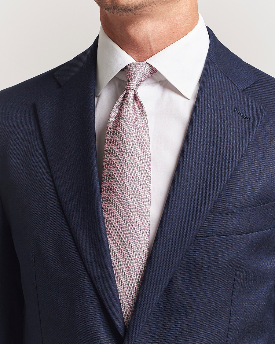 Herre | Slips | Brioni | Printed Silk Tie Pink