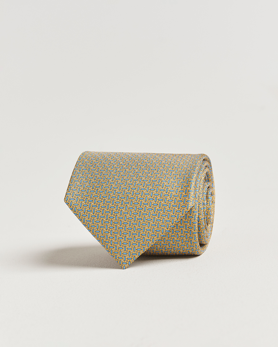 Herre | Slips | Brioni | Printed Silk Tie Yellow