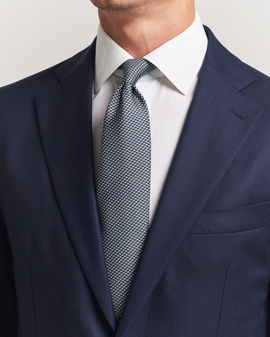 Herre | Slips | Brioni | Printed Silk Tie Navy