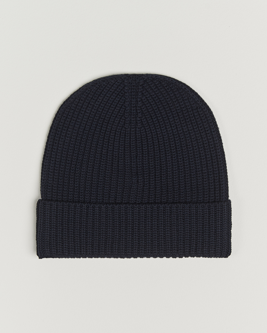 Herre | Luer | Brioni | Rib Wool Beanie Navy
