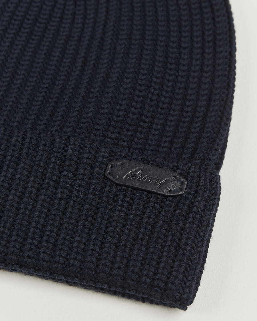 Herre | Luer | Brioni | Rib Wool Beanie Navy