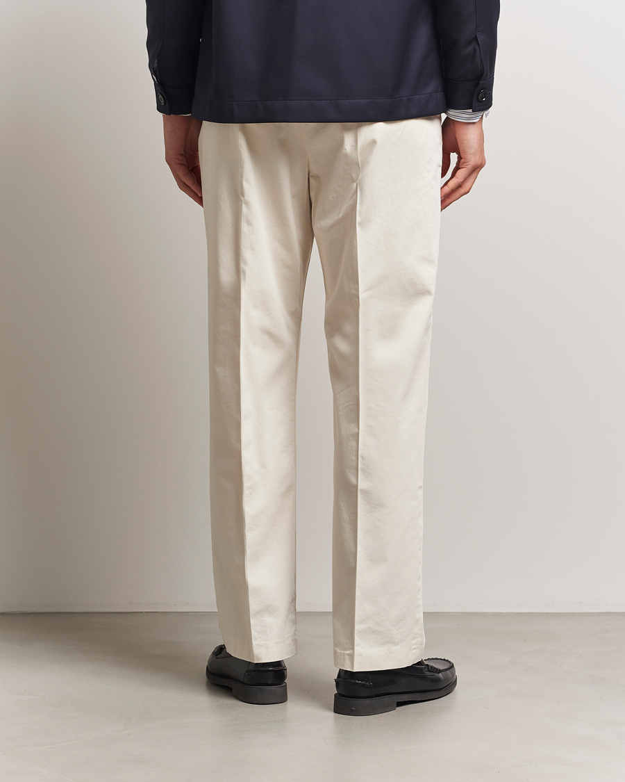 Herre | Bukser | NN07 | Paw Cotton/Lyocell Pleated Trousers Ivory