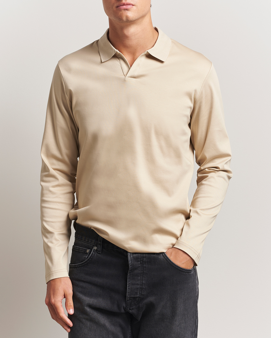 Herre | Pikéer | NN07 | Paul Long Sleeve Polo White Peppar