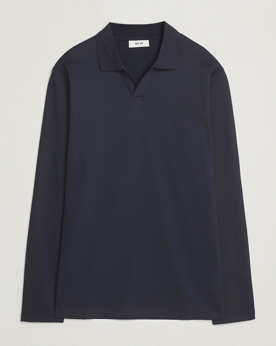 Herre | Pikéer | NN07 | Paul Long Sleeve Polo Navy Blue