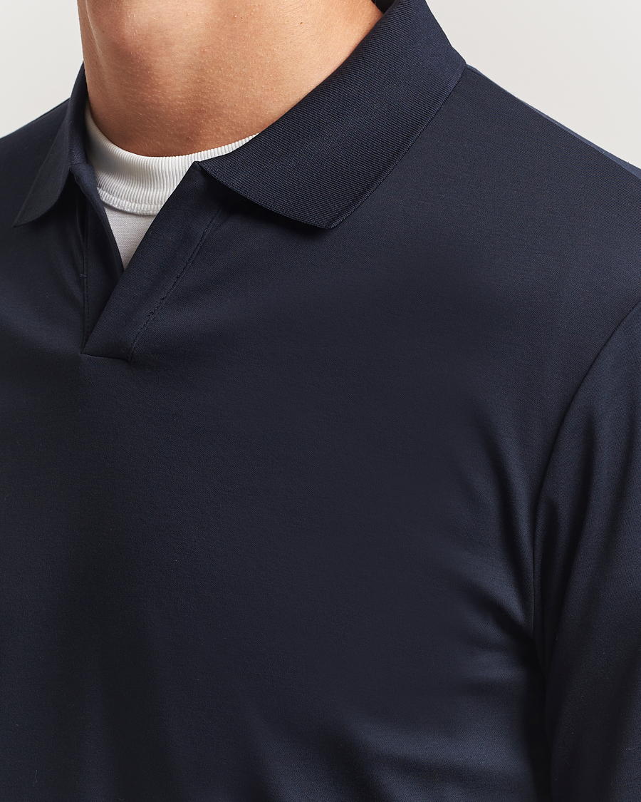 Herre | Pikéer | NN07 | Paul Long Sleeve Polo Navy Blue