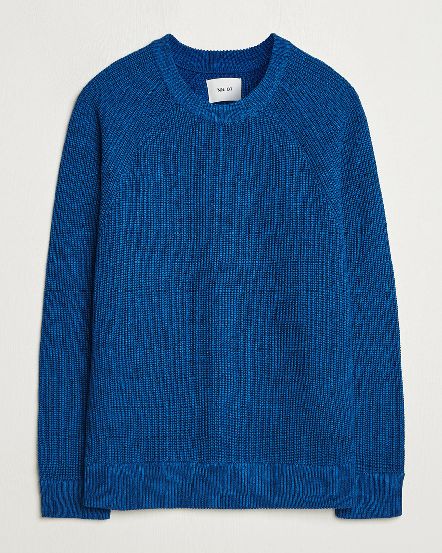 Herre | Gensere | NN07 | Jacobo Cotton Knitted Sweater Blue Quartz