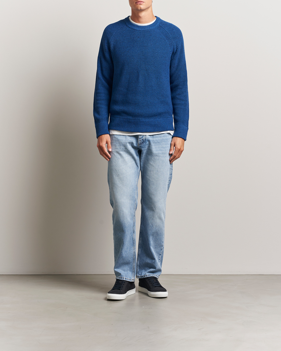 Herre | Gensere | NN07 | Jacobo Cotton Knitted Sweater Blue Quartz