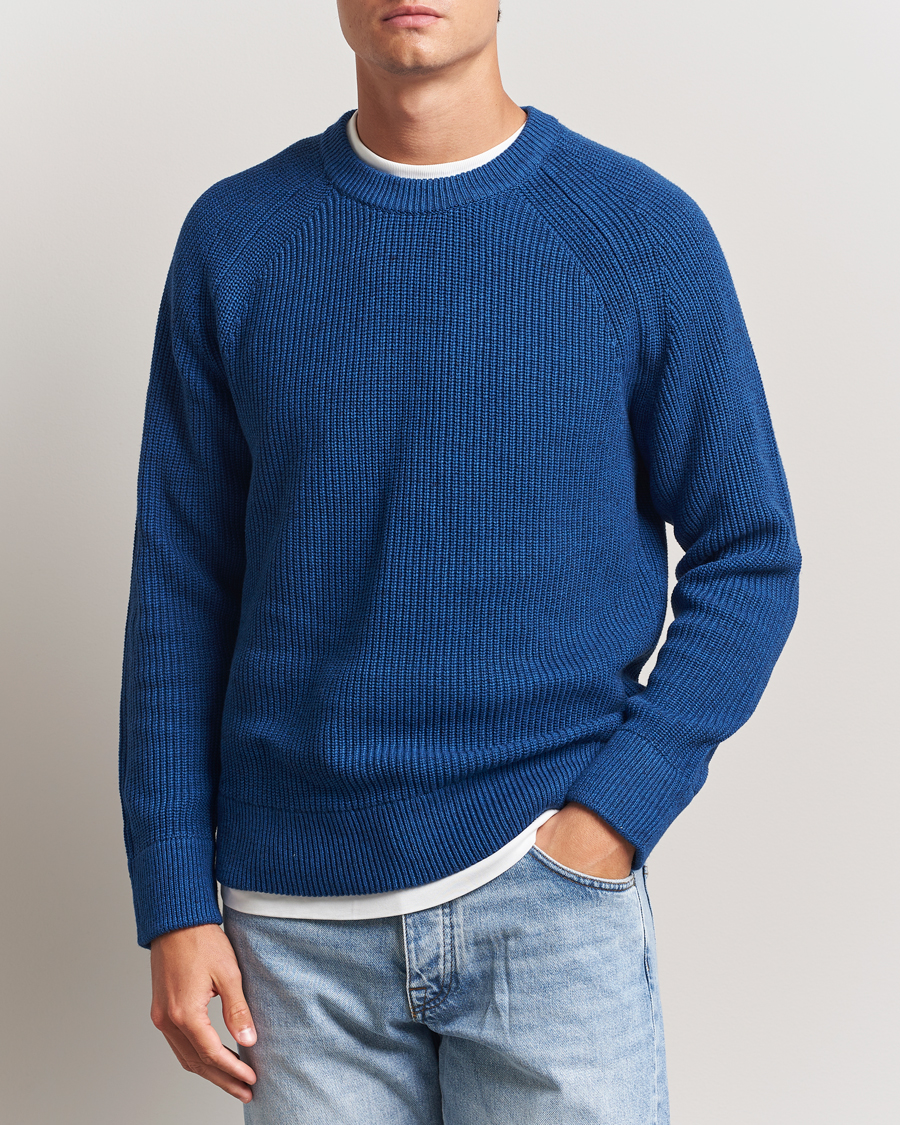 Herre | Gensere | NN07 | Jacobo Cotton Knitted Sweater Blue Quartz