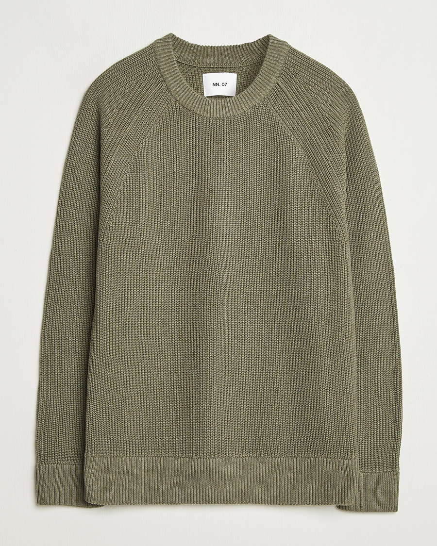 Herre | Gensere | NN07 | Jacobo Cotton Knitted Sweater Capers Green