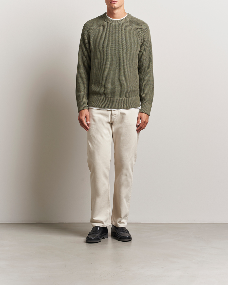 Herre | Gensere | NN07 | Jacobo Cotton Knitted Sweater Capers Green