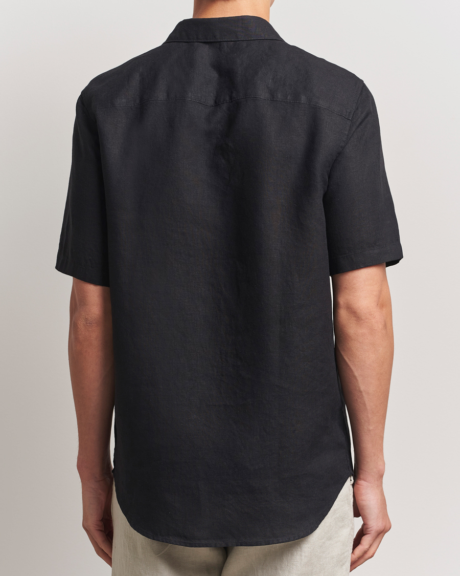 Herre | Skjorter | NN07 | Enzo Linen Short Sleeve Shirt Black