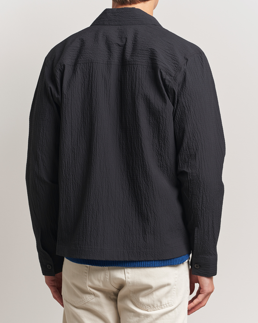Herre | Jakker | NN07 | Alban Seersucker Shirt Jacket Black