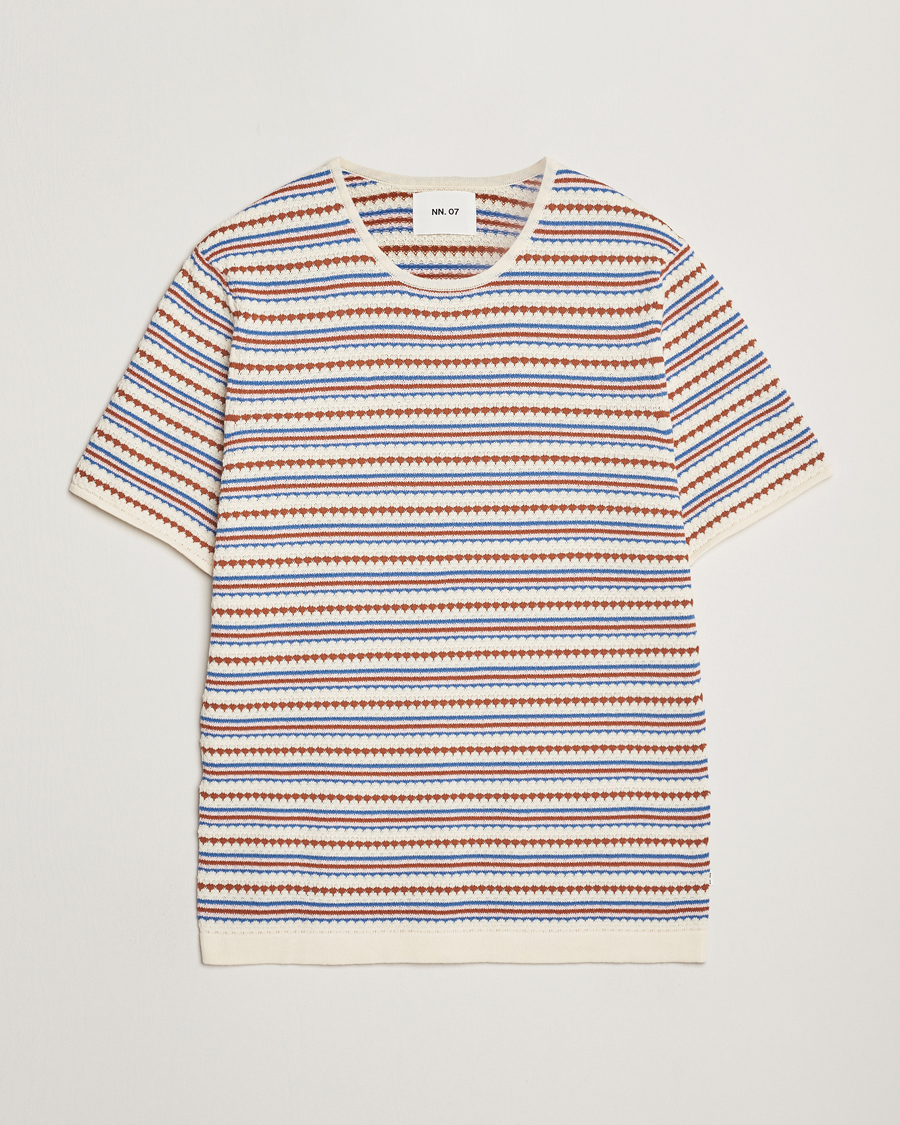 Herre | T-Shirts | NN07 | Bari Knitted Striped T-Shirt Multi