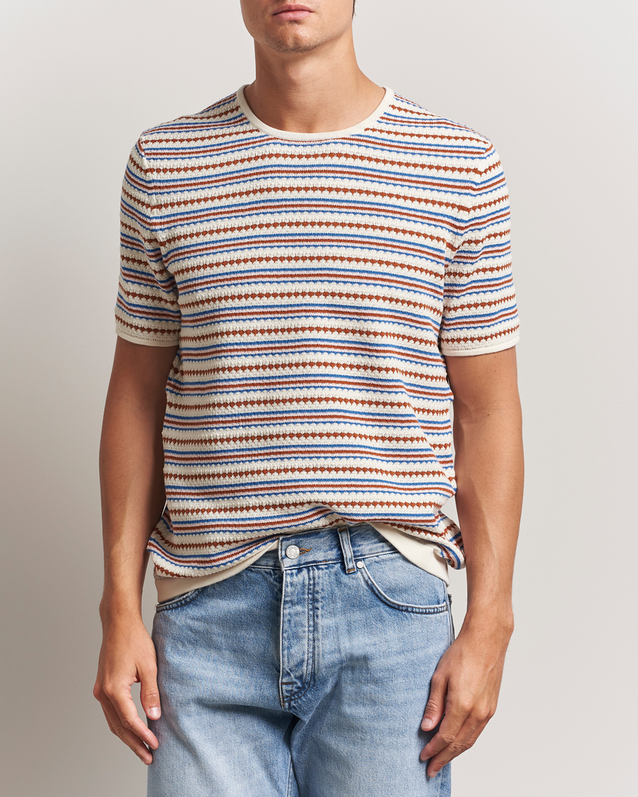 Herre | T-Shirts | NN07 | Bari Knitted Striped T-Shirt Multi