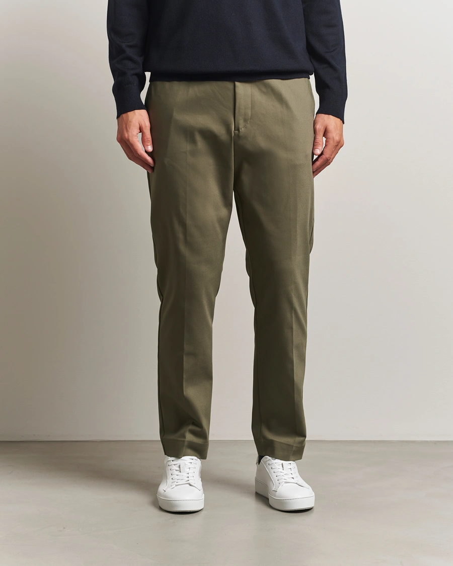 Herre | Bukser | NN07 | Baker Cotton Drawstring Trousers Capers Green
