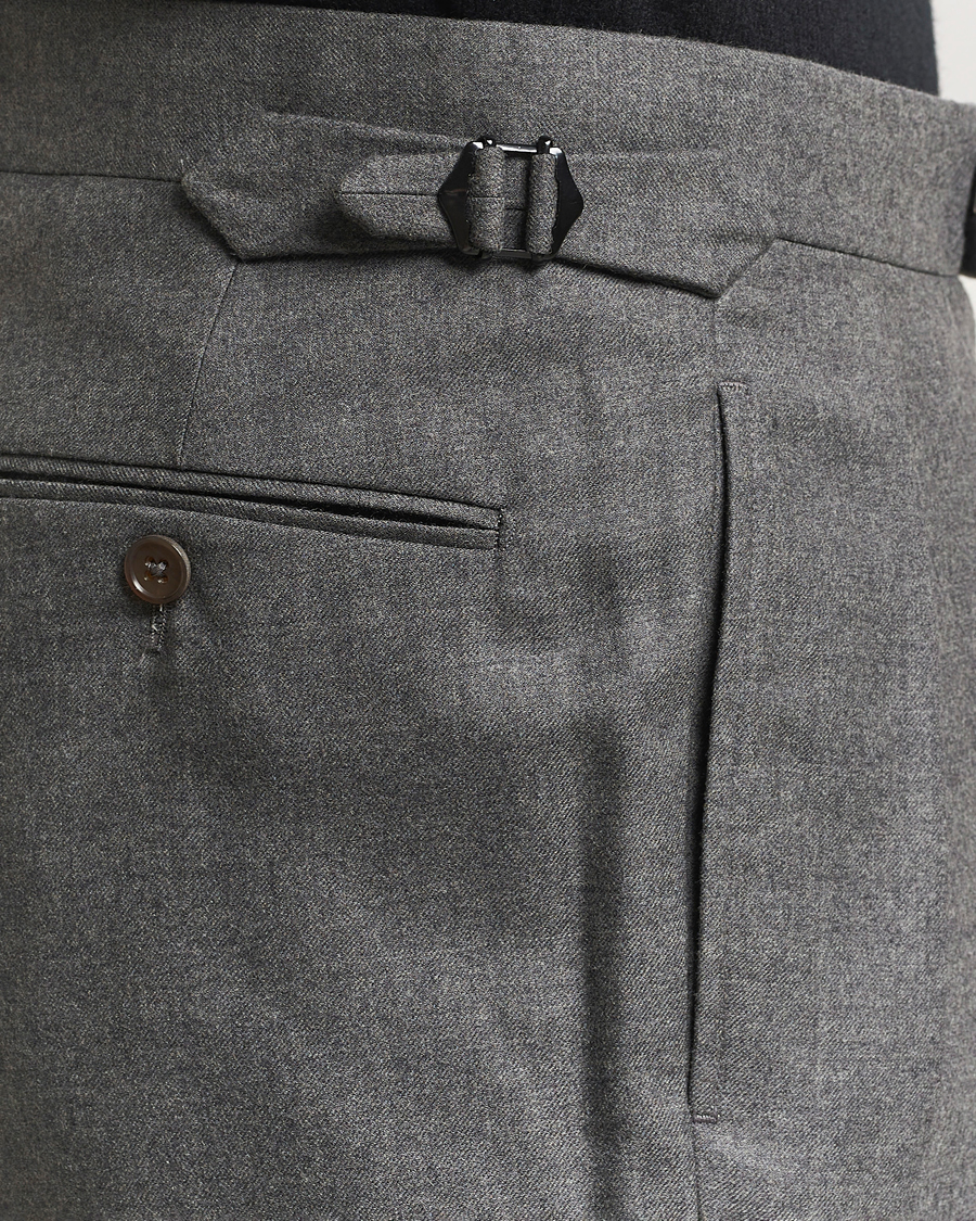 Herre | Bukser | Ralph Lauren Purple Label | Worsted Flannel Trousers Light Grey