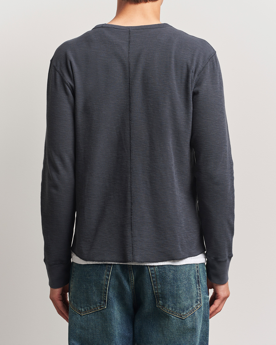 Herre | T-Shirts | Sunflower | Long Sleeve Waffle T-Shirt Washed Black