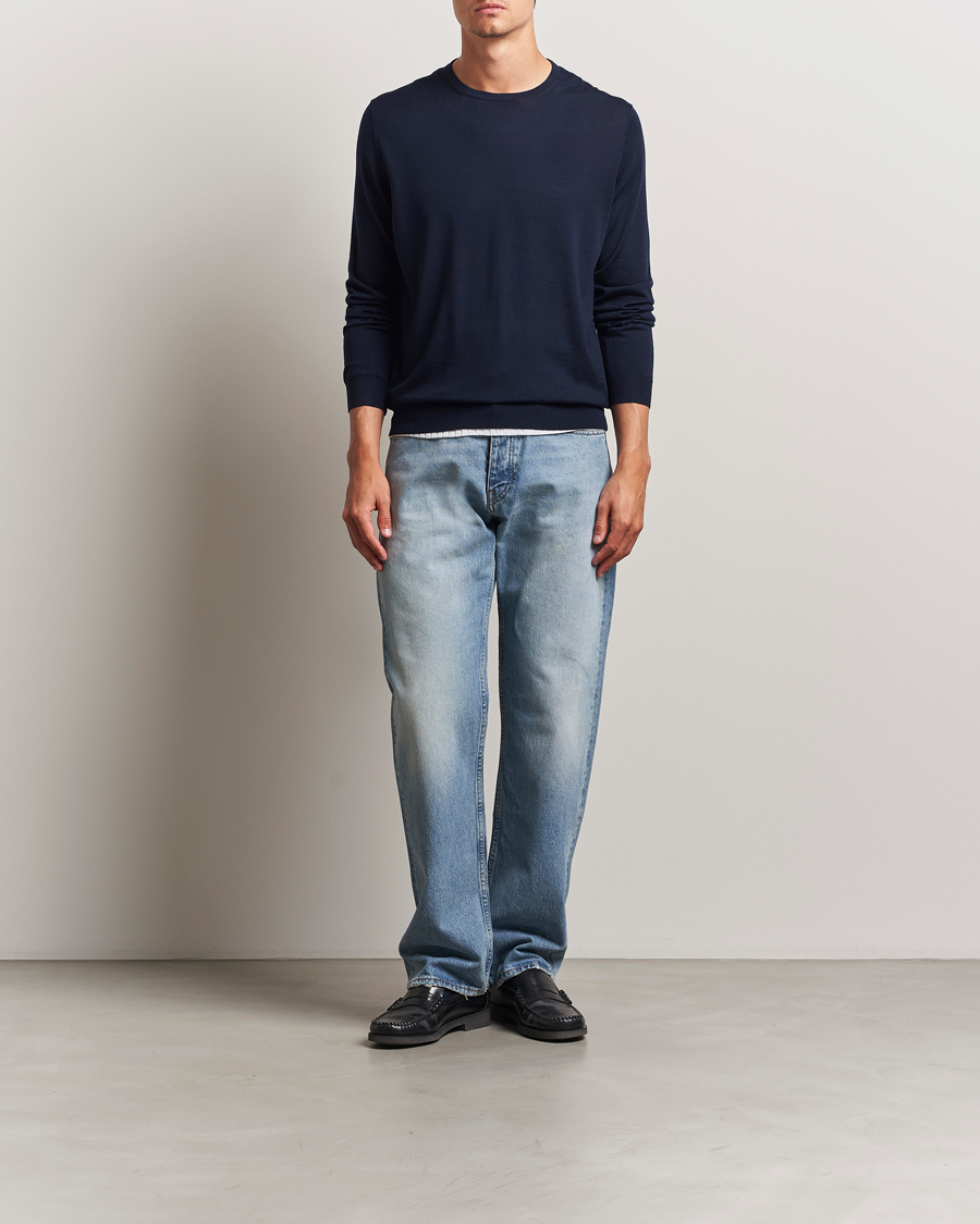Herre | Gensere | Sunflower | Merino Crew Neck Navy