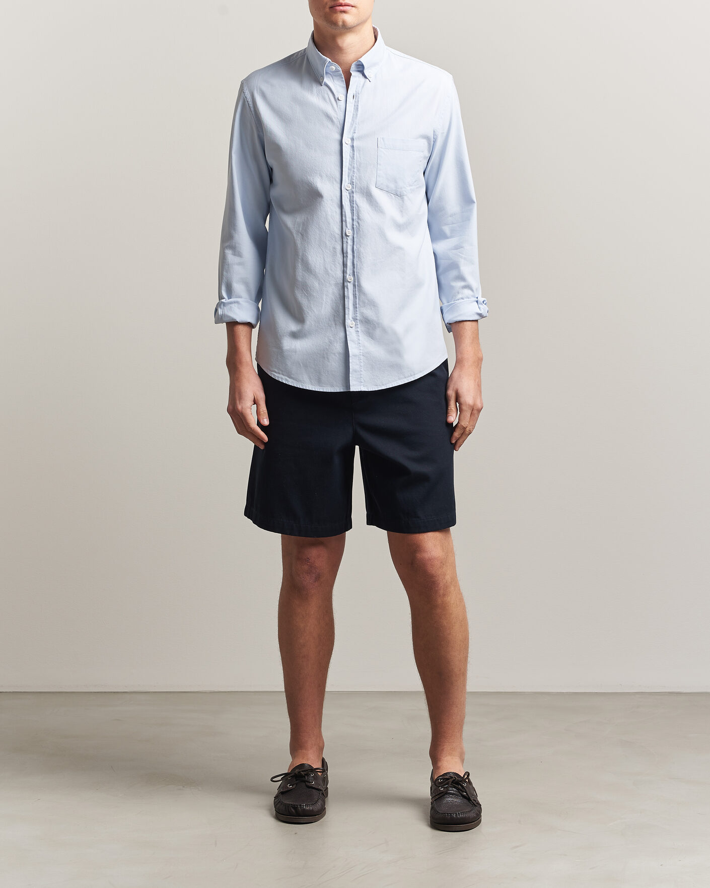 Herre | Skjorter | Sunspel | Oxford Button Down Shirt Light Blue