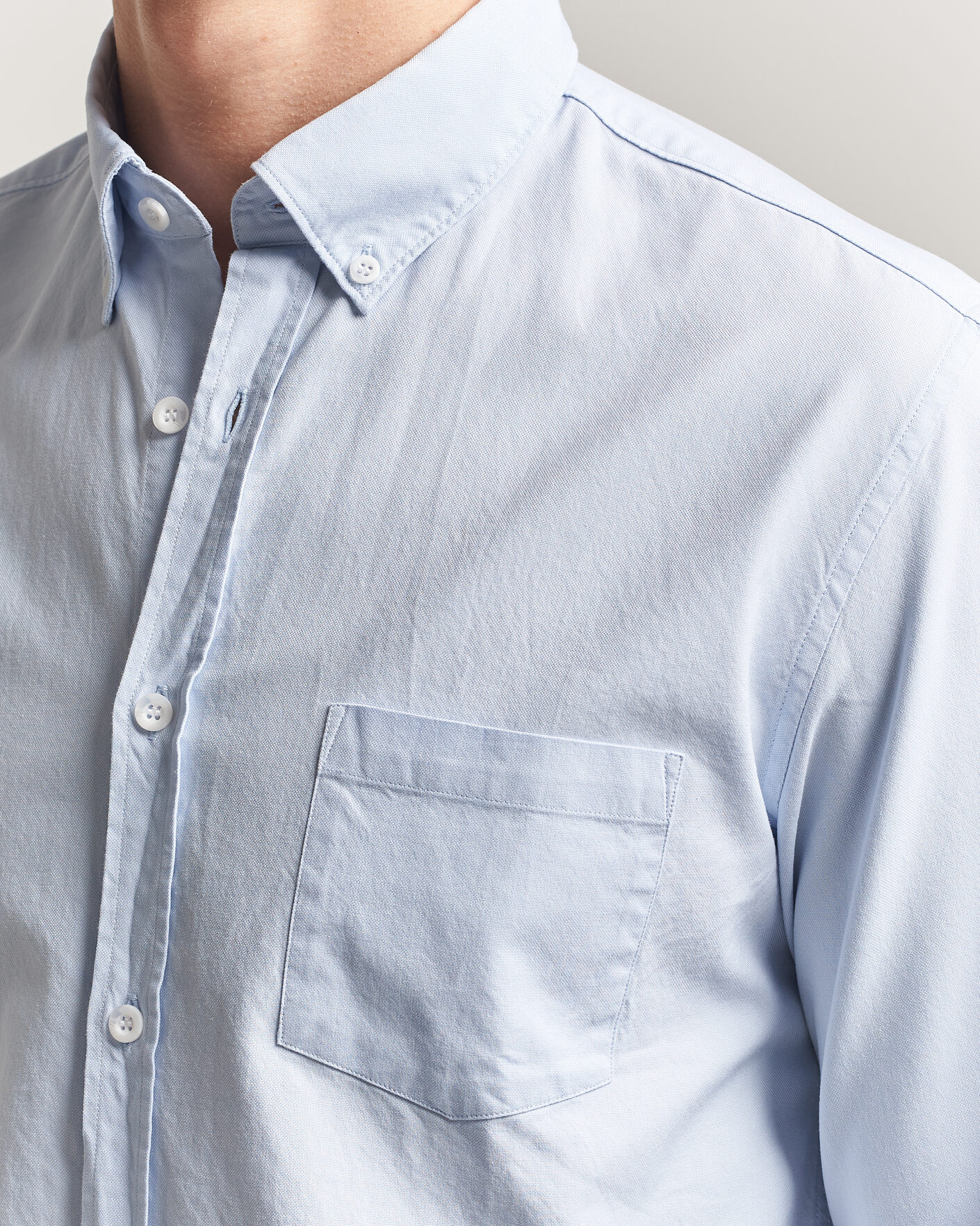 Herre | Skjorter | Sunspel | Oxford Button Down Shirt Light Blue