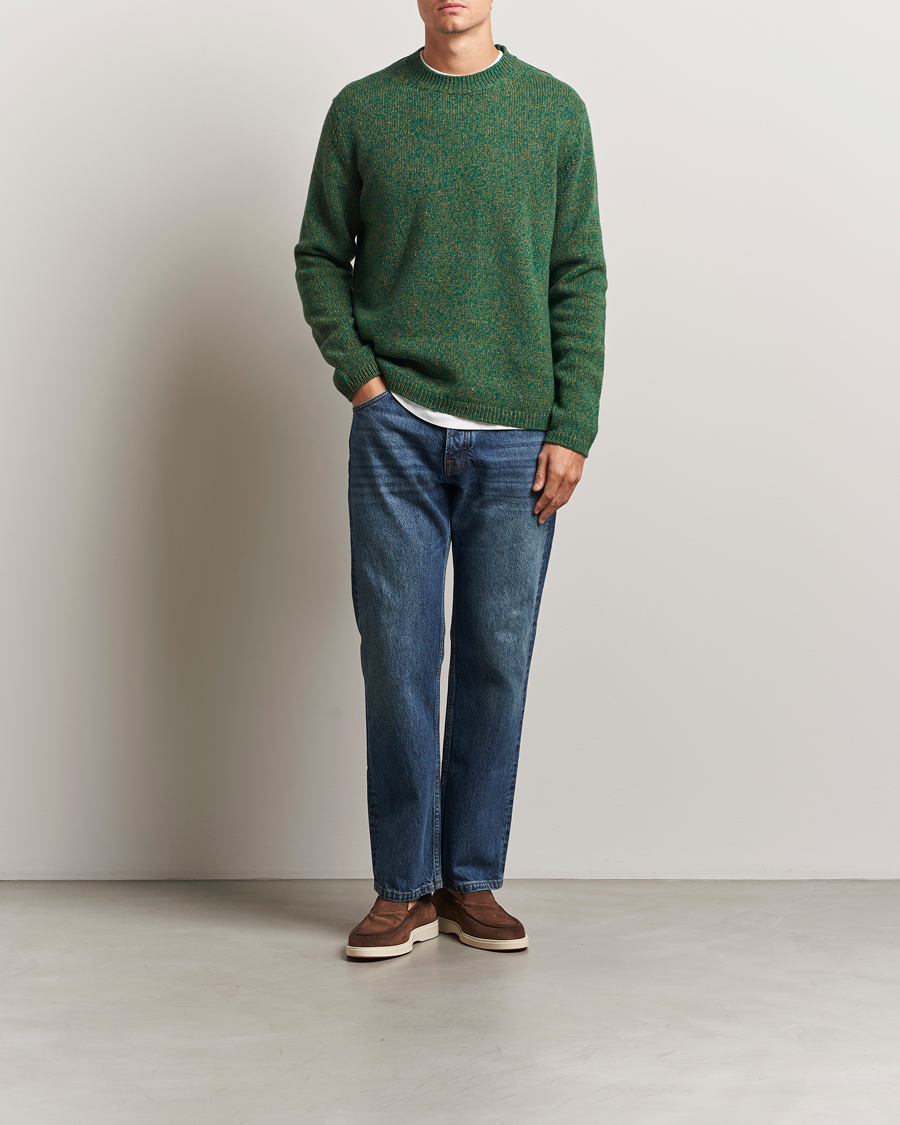 Herre | Gensere | Massimo Alba | Wool Mouline Sweater Green