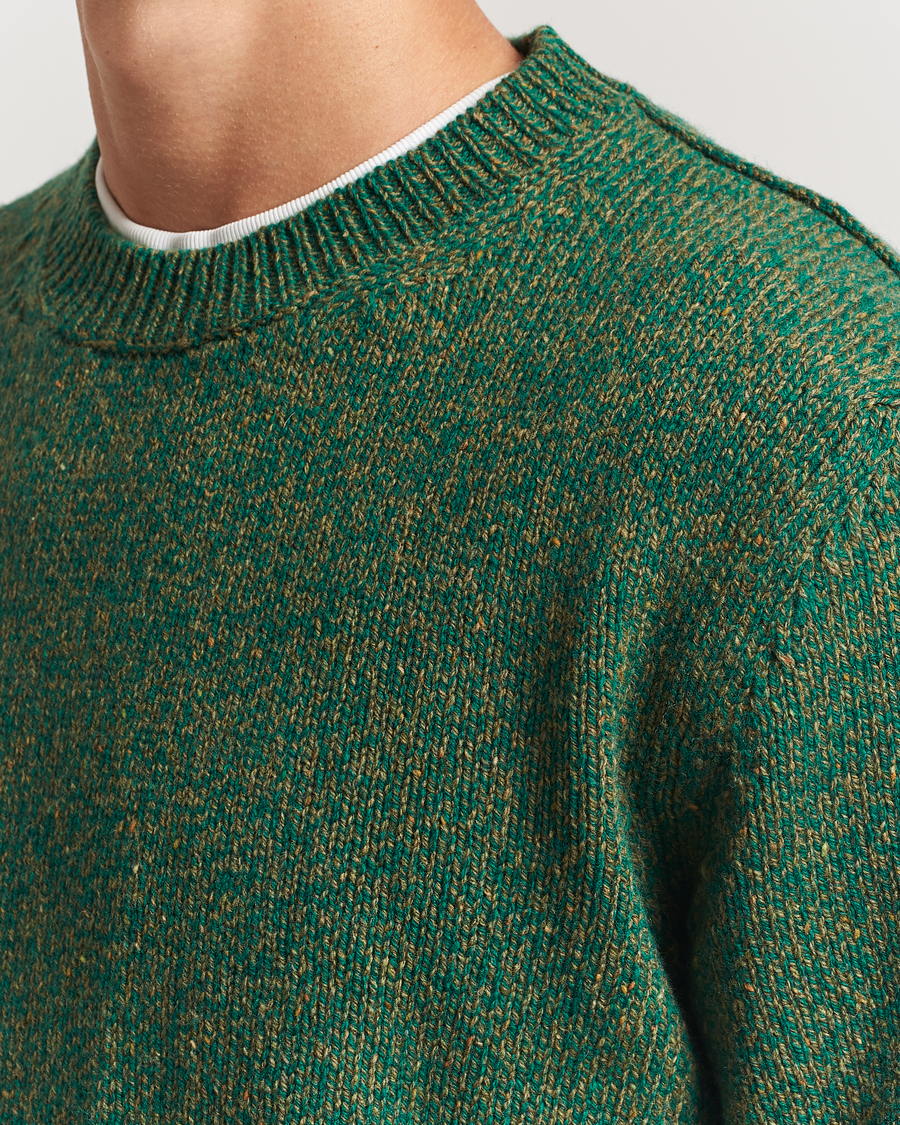 Herre | Gensere | Massimo Alba | Wool Mouline Sweater Green