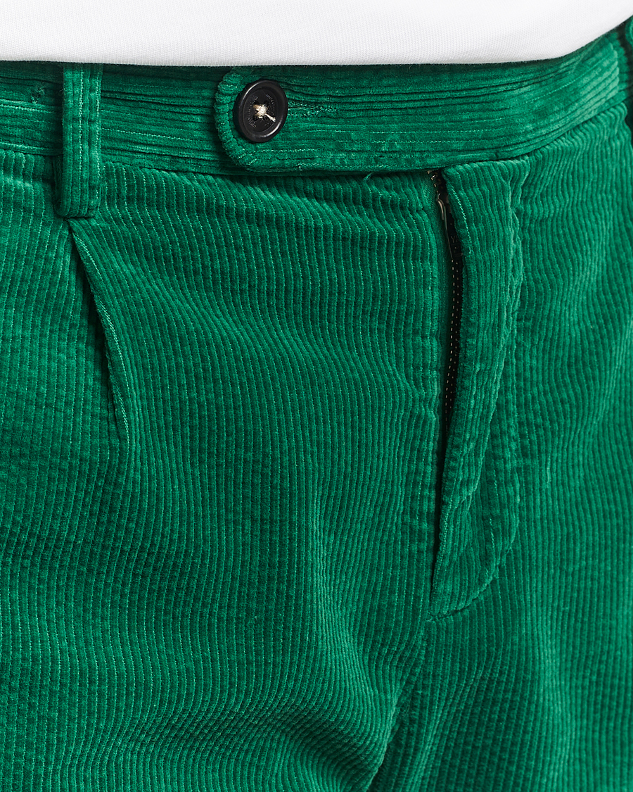 Herre | Bukser | Massimo Alba | Ionio Pleated Corduroy Pants Green