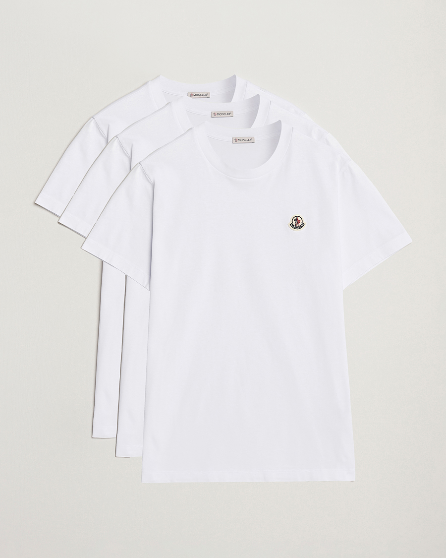 Herre | T-Shirts | Moncler | 3-Pack Logo T-Shirt White