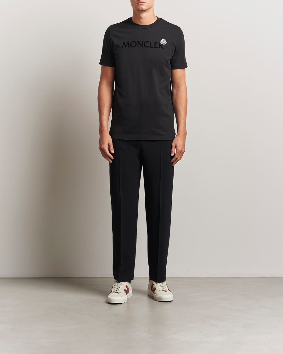 Herre | T-Shirts | Moncler | Lettering Logo T-Shirt Black
