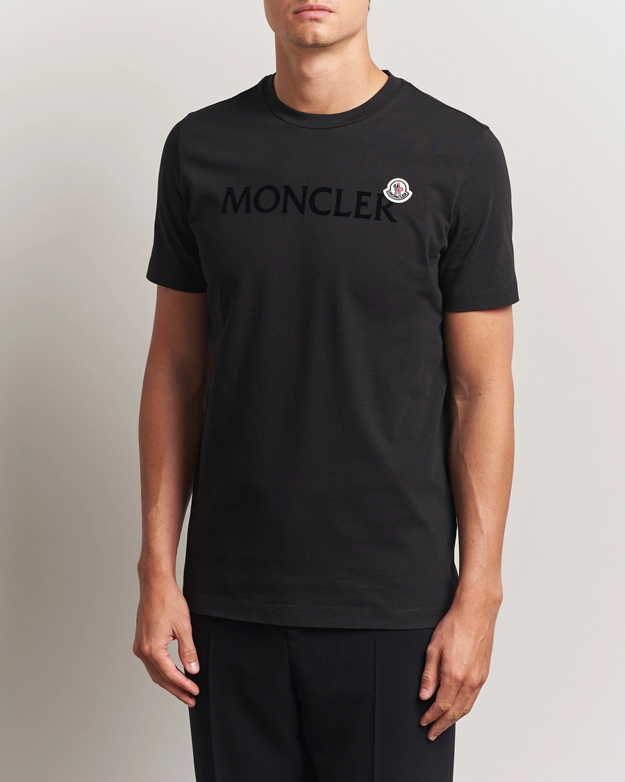 Herre | T-Shirts | Moncler | Lettering Logo T-Shirt Black