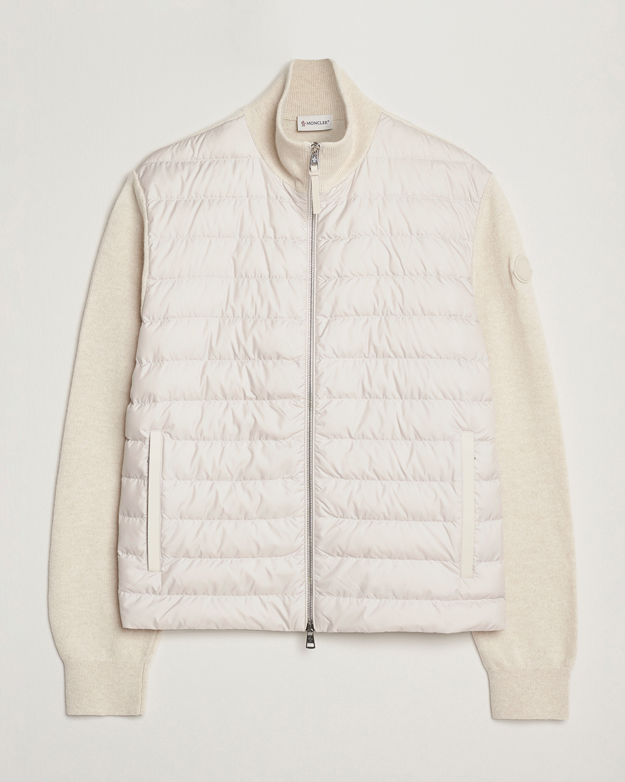 Herre | Gensere | Moncler | Full Zip Padded Cardigan Off White
