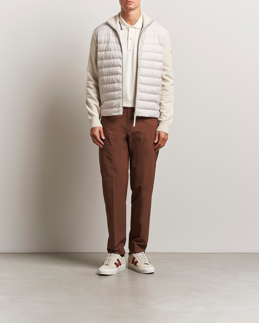 Herre | Gensere | Moncler | Full Zip Padded Cardigan Off White