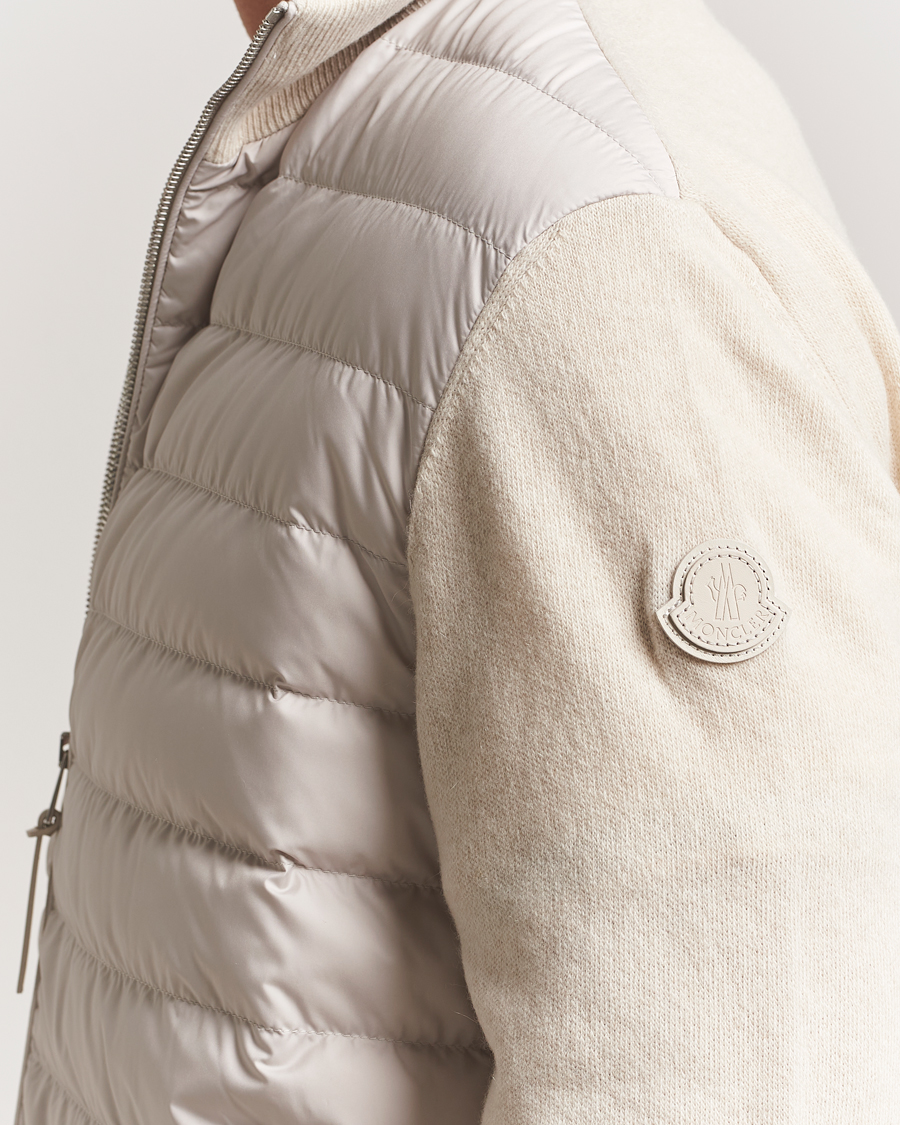 Herre | Gensere | Moncler | Full Zip Padded Cardigan Off White