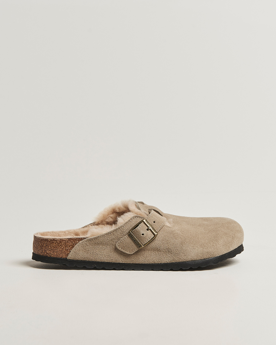 Herre | Sandaler og tøfler | BIRKENSTOCK | Boston Shearling Taupe Suede