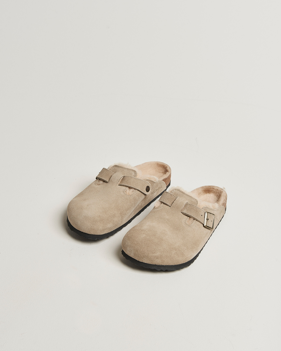 Herre | Sandaler og tøfler | BIRKENSTOCK | Boston Shearling Taupe Suede