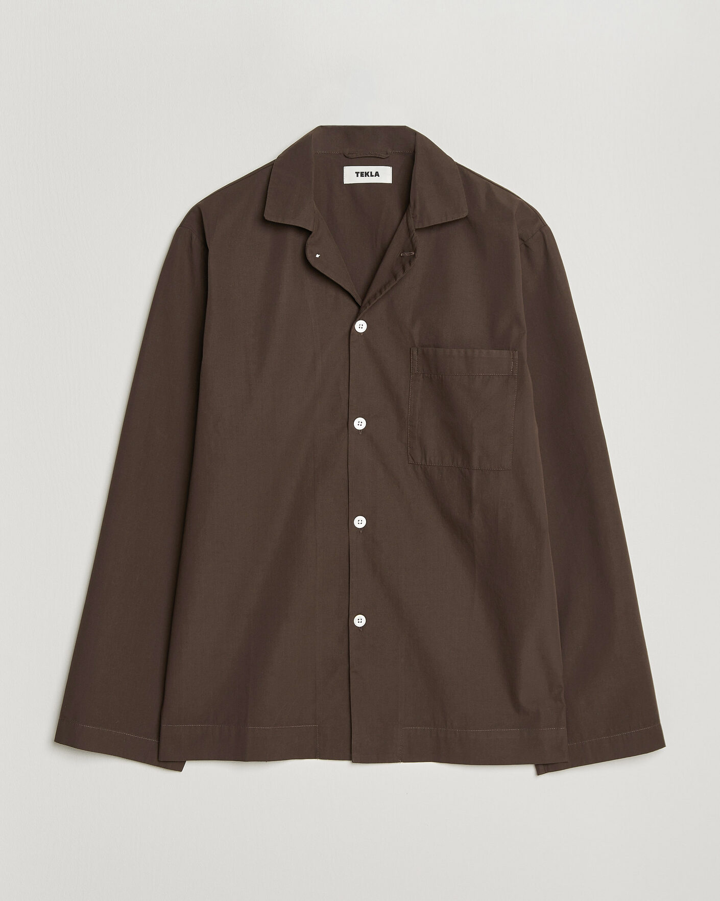 Herre | Pyjamaser og badekåper | Tekla | Poplin Pyjama Shirt Coffee