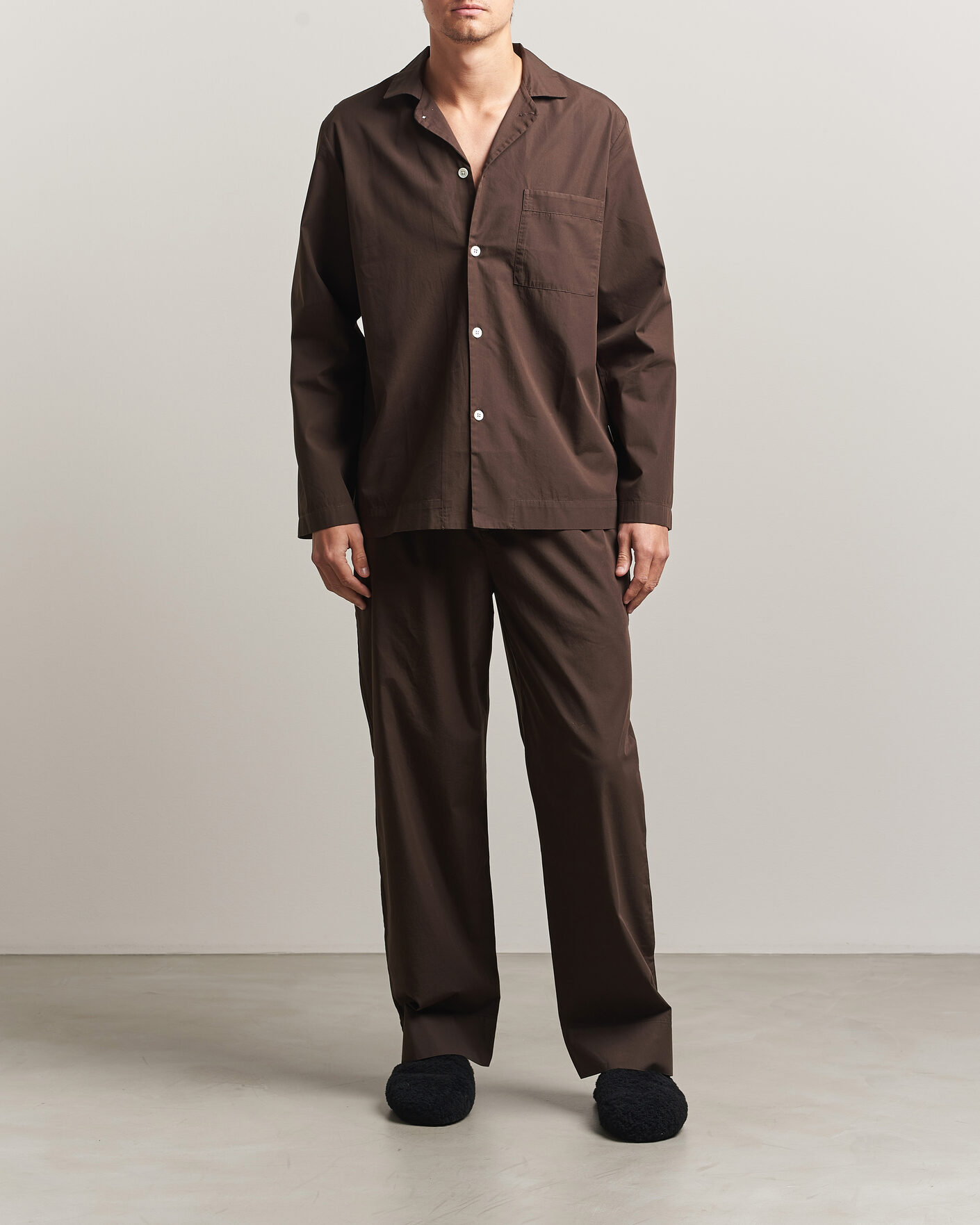 Herre | Pyjamaser og badekåper | Tekla | Poplin Pyjama Pants Coffee