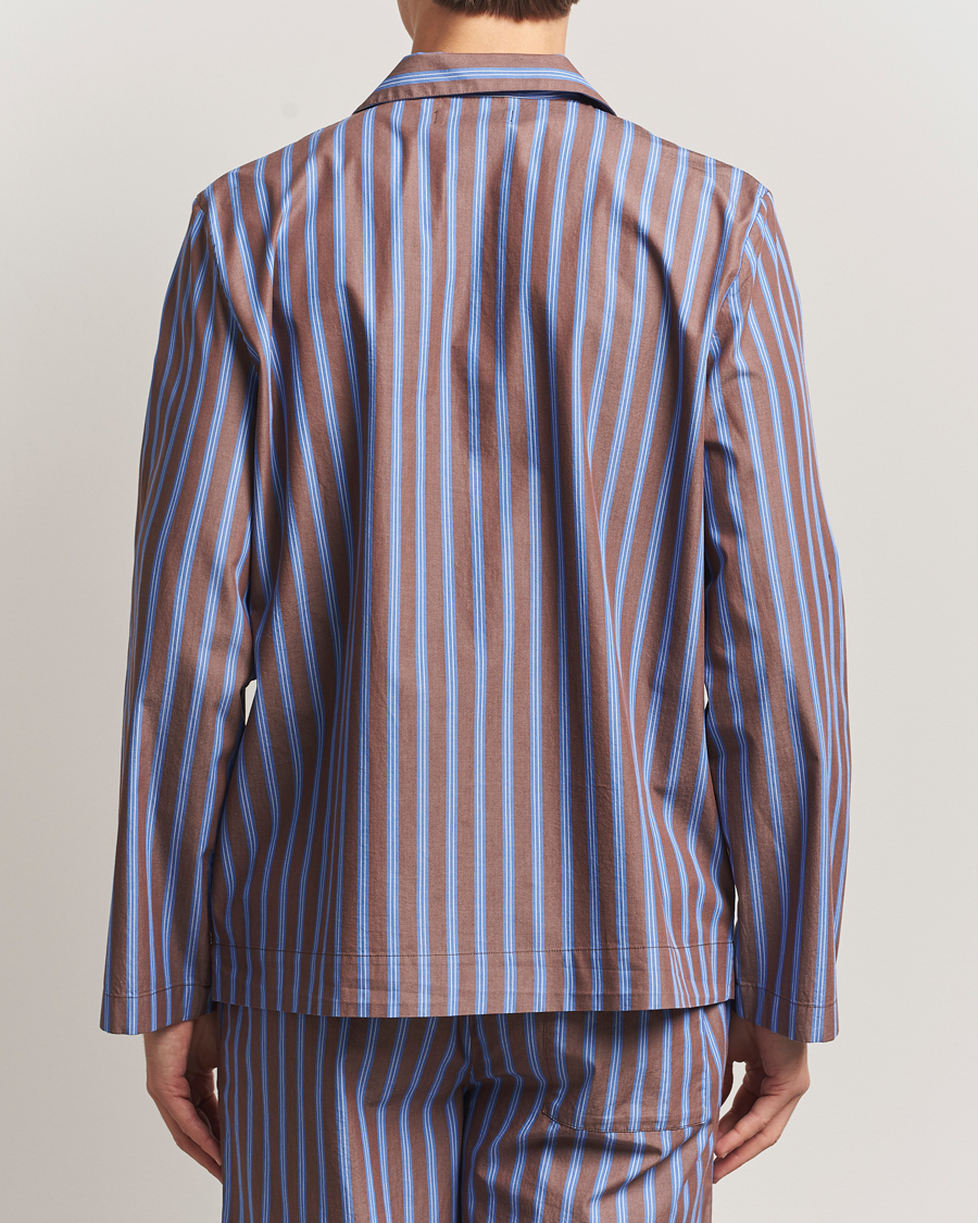 Herre | Pyjamaser og badekåper | Tekla | Poplin Pyjama Shirt Chestnut Stripes