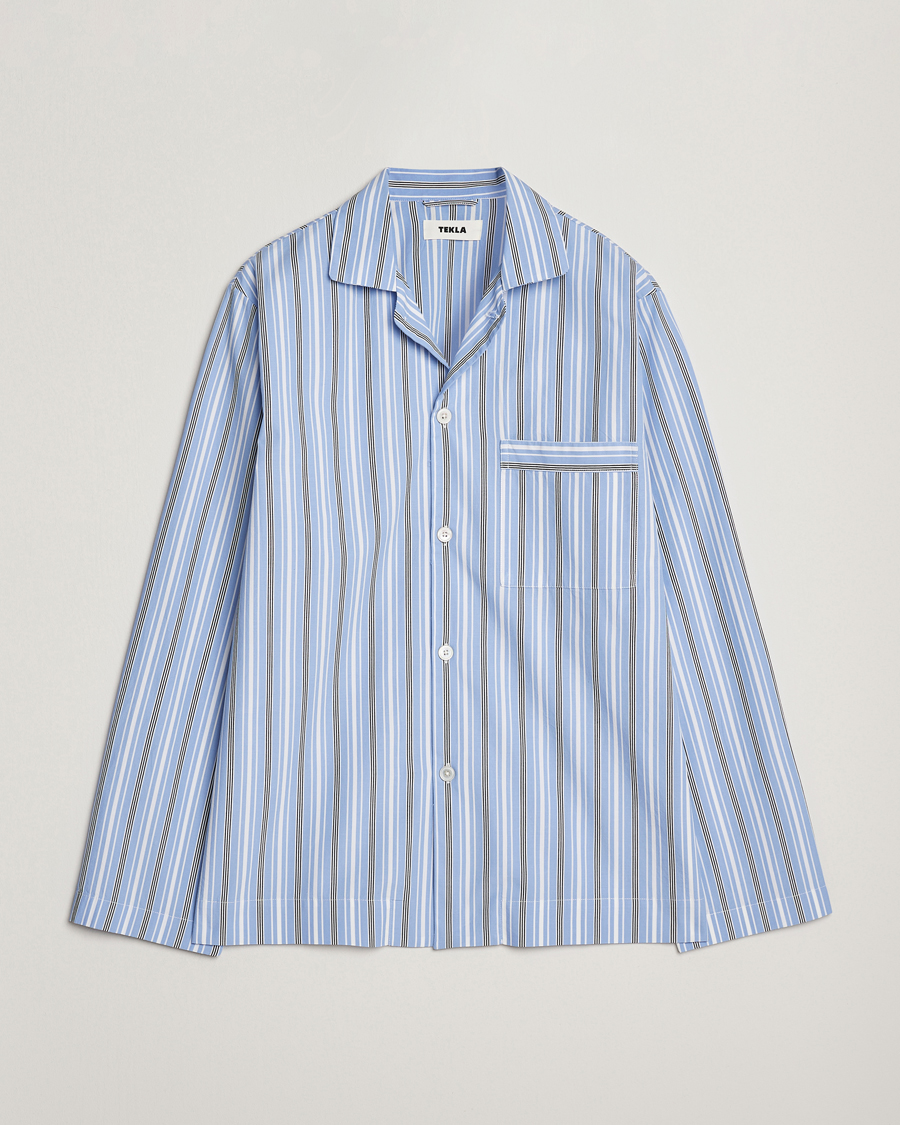 Herre | Pyjamaser og badekåper | Tekla | Poplin Pyjama Shirt Stave Stripes