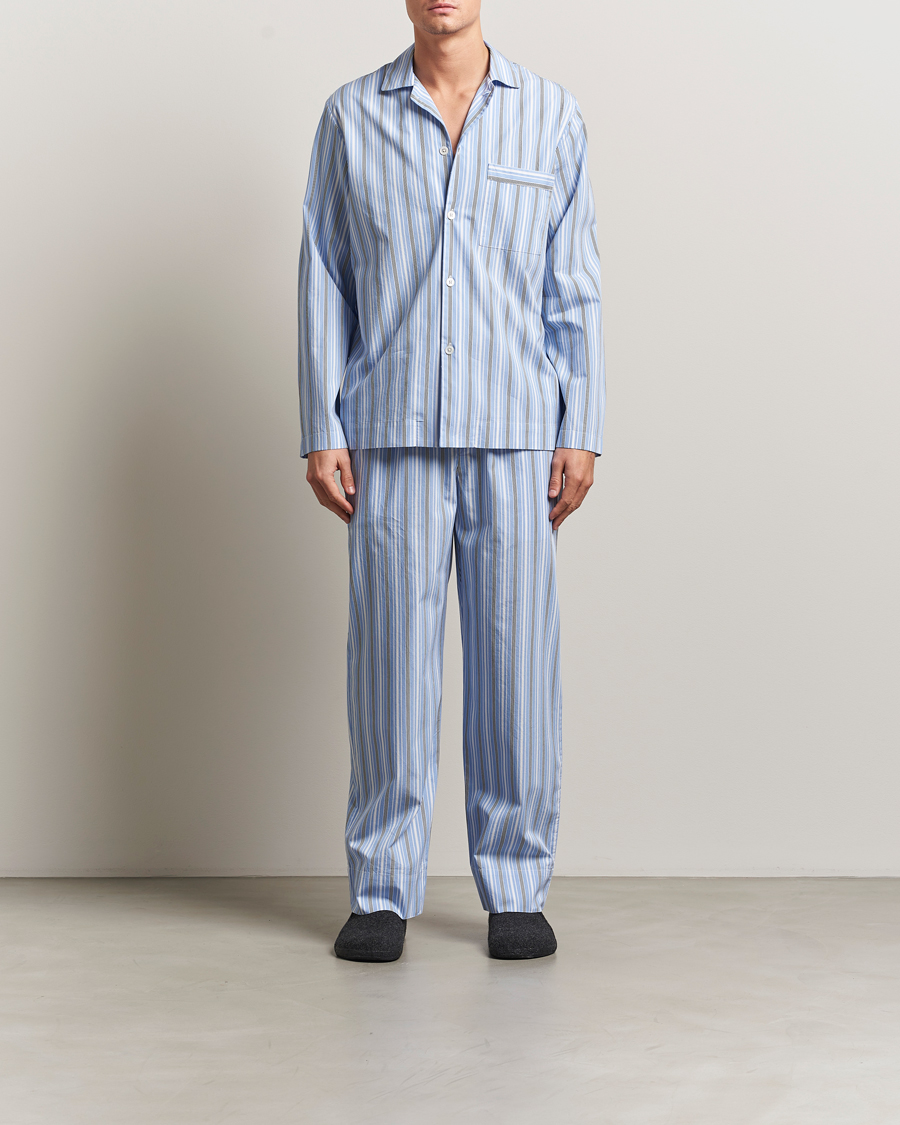 Herre | Pyjamaser og badekåper | Tekla | Poplin Pyjama Shirt Stave Stripes