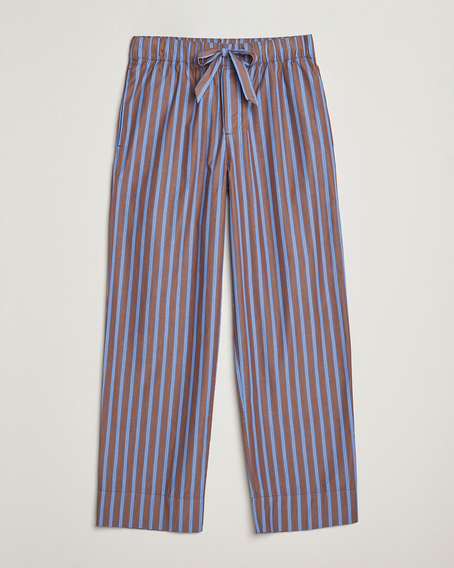 Herre | Pyjamaser og badekåper | Tekla | Poplin Pyjama Pants Chestnut Stripes