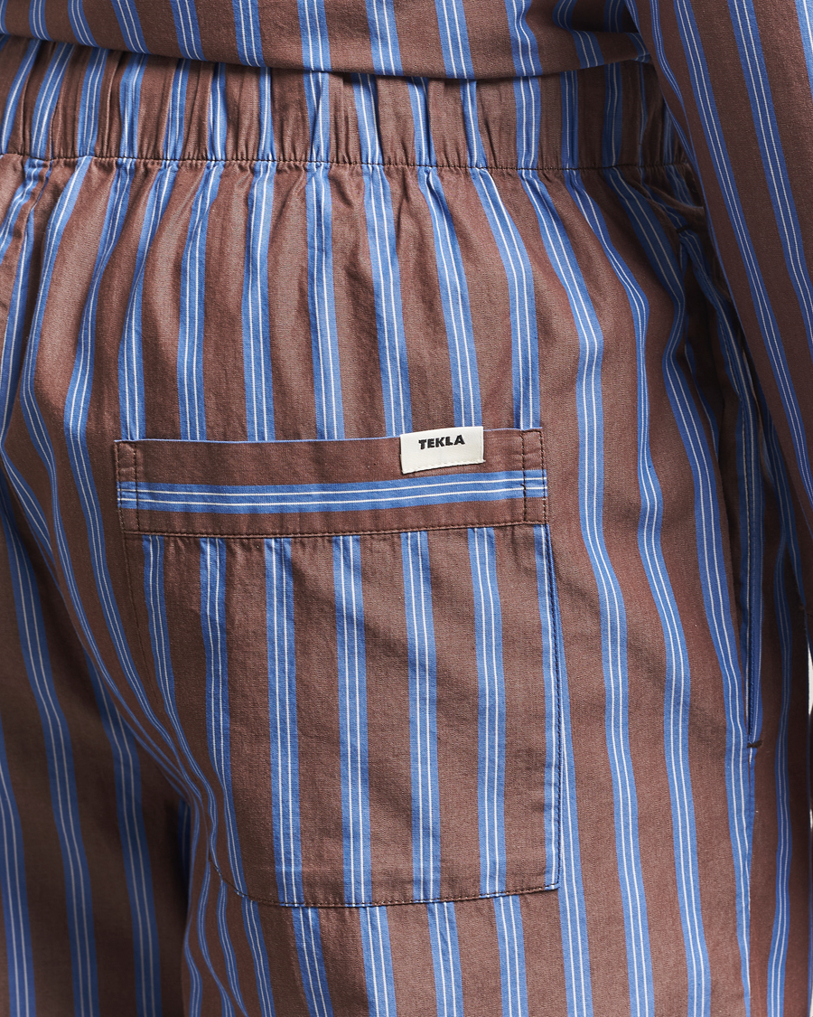 Herre | Pyjamaser og badekåper | Tekla | Poplin Pyjama Pants Chestnut Stripes