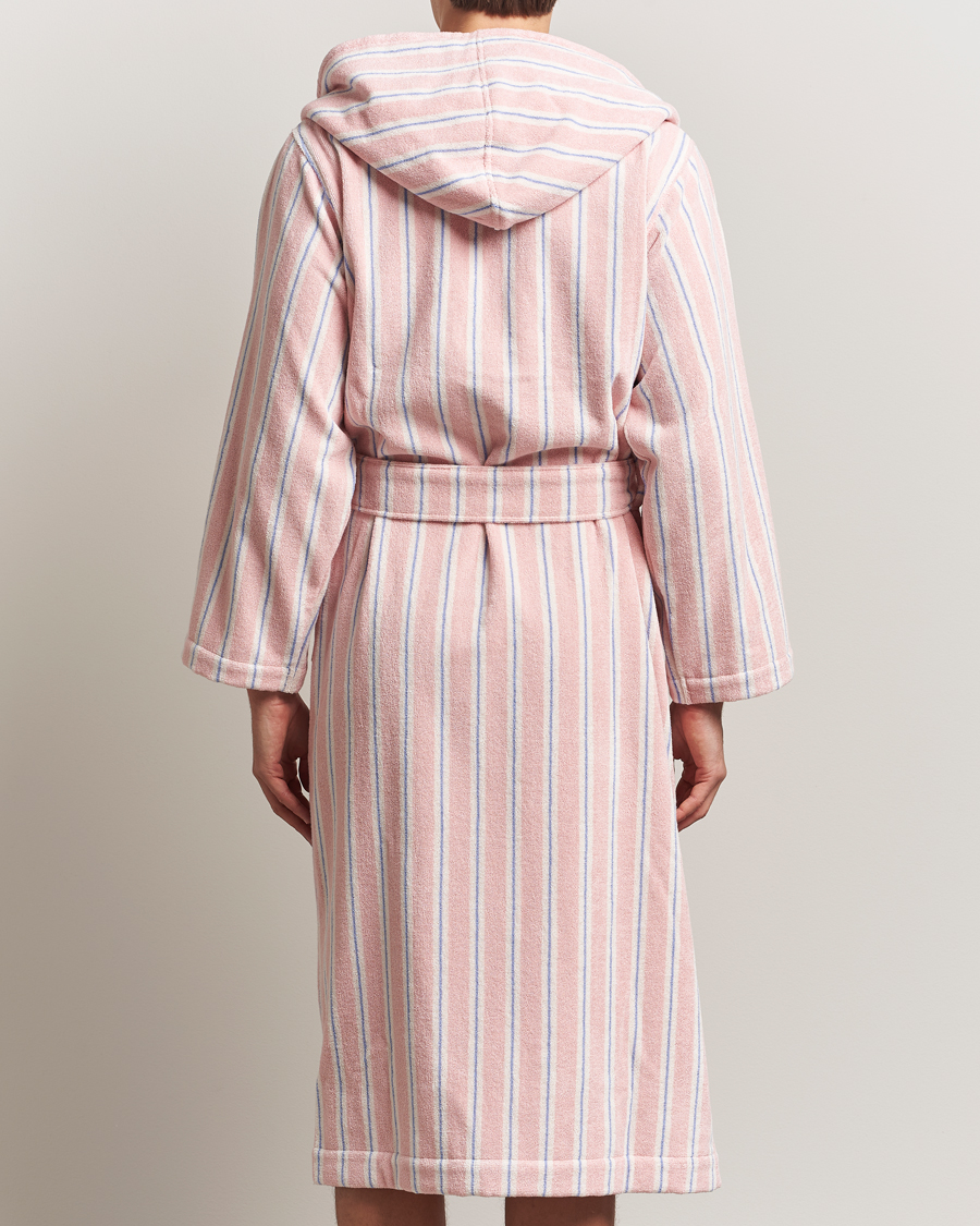 Herre | Pyjamaser og badekåper | Tekla | Organic Terry Hooded Bathrobe Candy Stripes