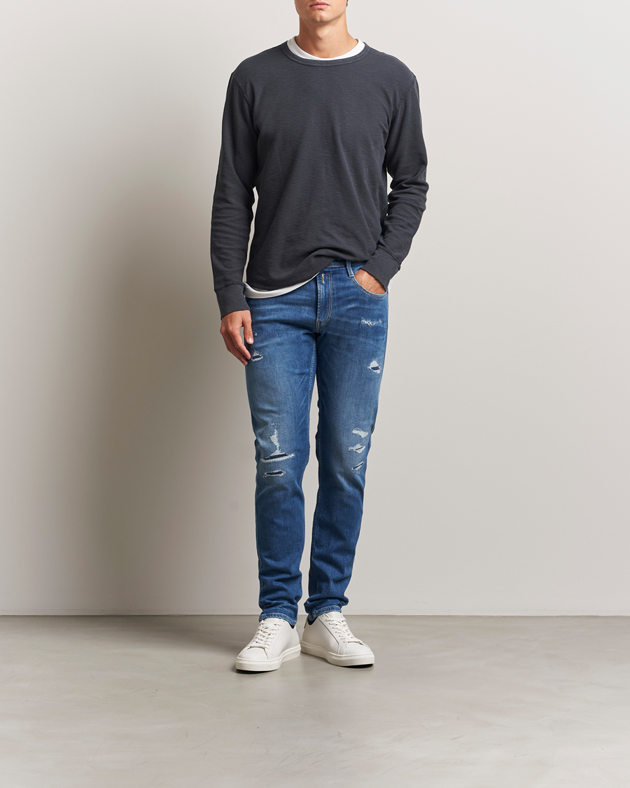 Herre | Jeans | Replay | Anbass Distressed Super Stretch Bio Jeans Medium Blue