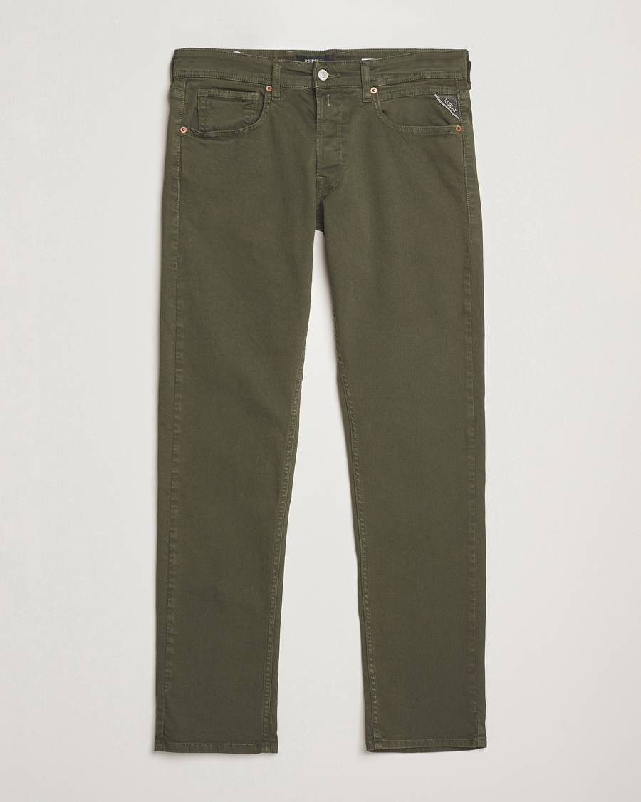 Herre | Bukser | Replay | Grover Bullstretch 5-Pocket Pants Dark Green