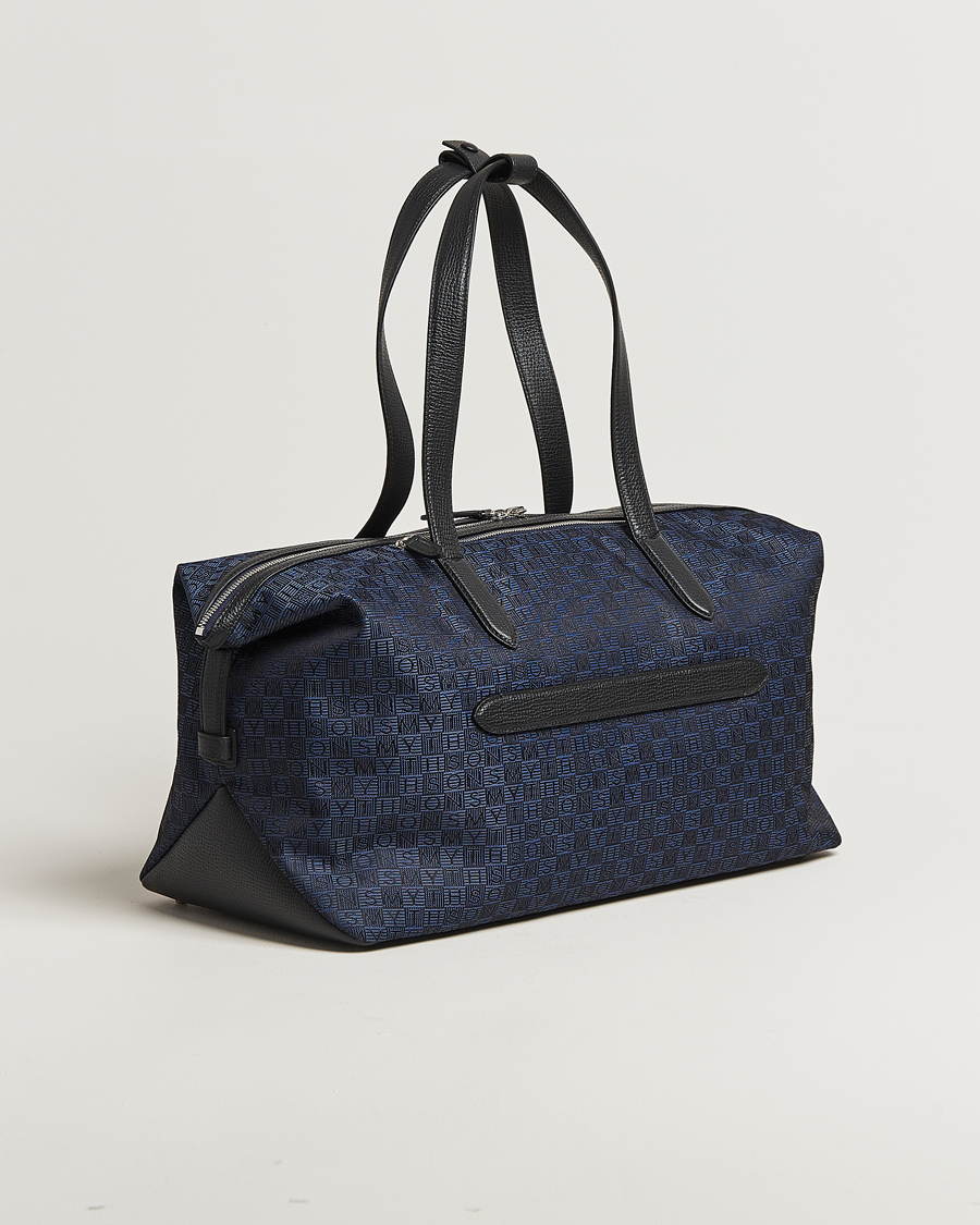 Herre | Vesker | Smythson | Canvas Stamp Small Travel Bag Navy