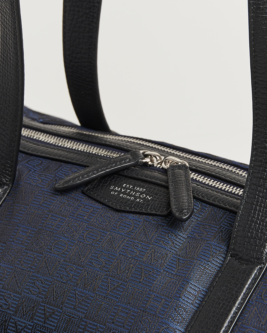 Herre | Vesker | Smythson | Canvas Stamp Small Travel Bag Navy